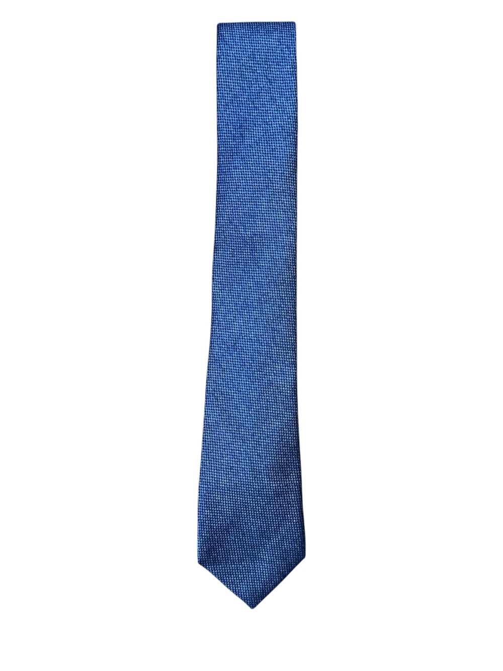 Cremieux Men’s 100% Silk Tie Blue Micro Check Made in Italy Necktie